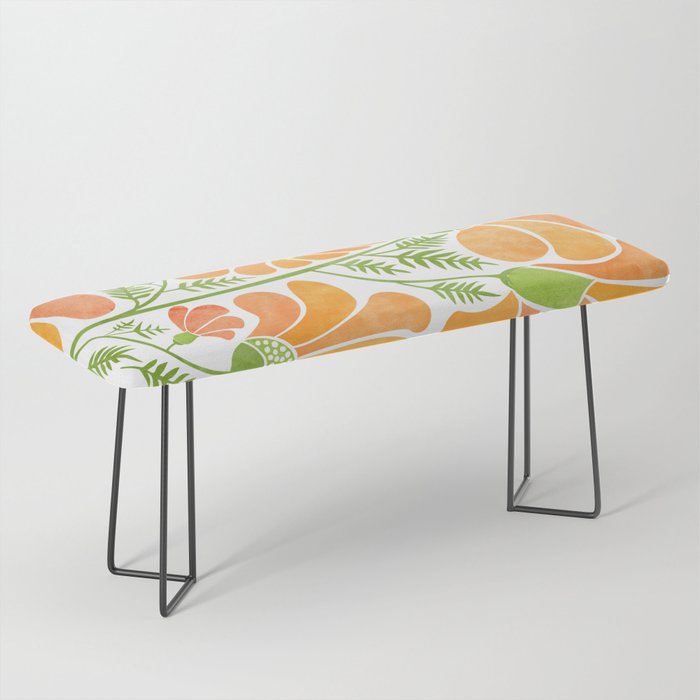 Happy California Poppies Floral Bench Gallery Image 1