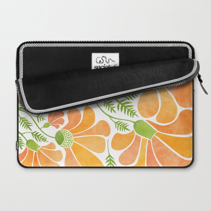 Happy California Poppies Floral Laptop Sleeve Gallery Image 2