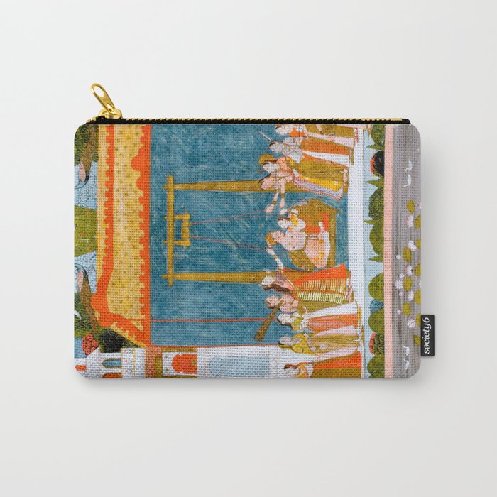 Hindola Raga (Spring Swinging) Indian Painted Illustration Carry All Pouch Gallery Image 1