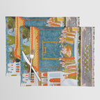 Hindola Raga (Spring Swinging) Indian Painted Illustration Placemat Gallery Image 1
