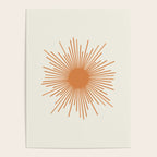 Retro Minimalist Sun in Orange and Off White Cream Poster Gallery Image 4