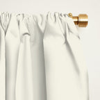 Retro Minimalist Sun in Orange and Off White Cream Window Curtain Gallery Image 2