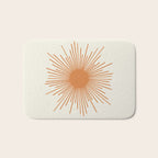 Retro Minimalist Sun in Orange and Off White Cream Bath Mat Gallery Image 1