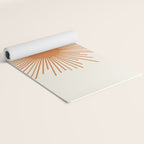 Retro Minimalist Sun in Orange and Off White Cream Yoga Mat Gallery Image 2