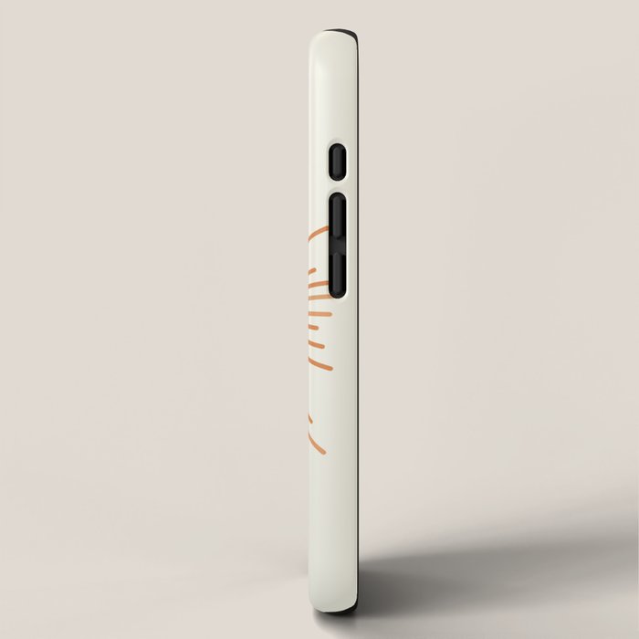 Retro Minimalist Sun in Orange and Off White Cream iPhone Case Gallery Image 2