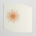 Retro Minimalist Sun in Orange and Off White Cream Wrapping Paper Gallery Image 3