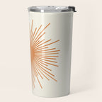 Retro Minimalist Sun in Orange and Off White Cream Travel Mug Gallery Image 2