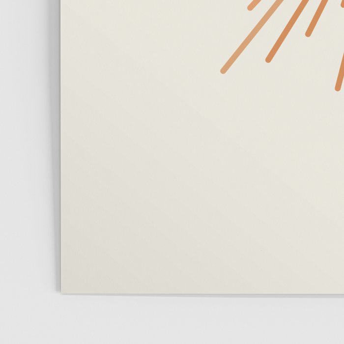 Retro Minimalist Sun in Orange and Off White Cream Poster Gallery Image 3