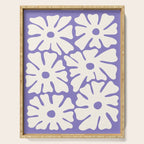 Mid-Century Flowers in Blue & White Serving Tray Gallery Image 1