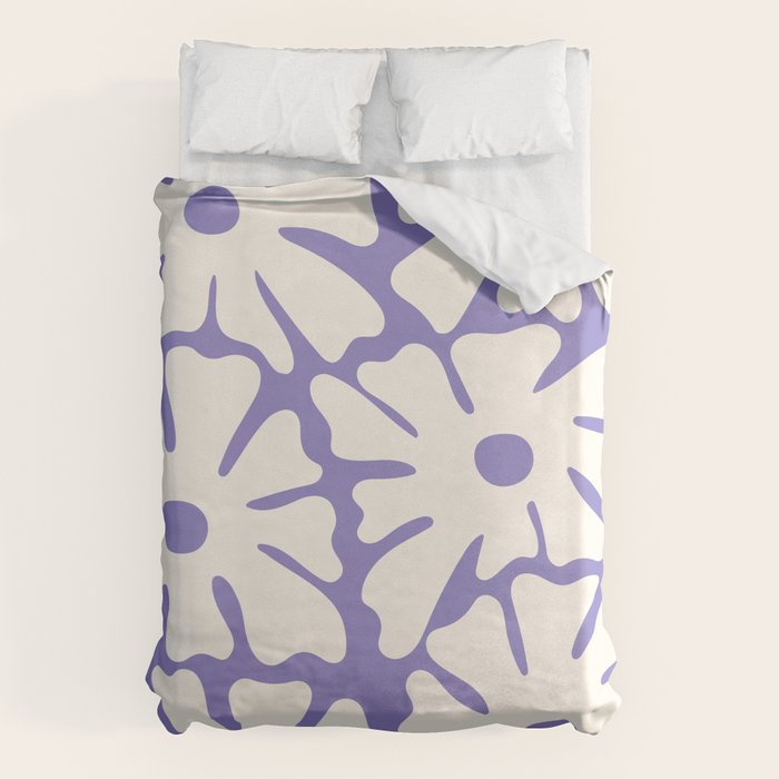 Mid-Century Flowers in Blue & White Duvet Cover Gallery Image 6