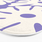 Mid-Century Flowers in Blue & White Bath Mat Gallery Image 3