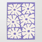 Mid-Century Flowers in Blue & White Poster Gallery Image 4
