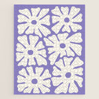 Mid-Century Flowers in Blue & White Jigsaw Puzzle Gallery Image 1