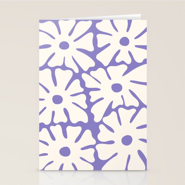 Mid-Century Flowers in Blue & White Stationery Card Gallery Image 2