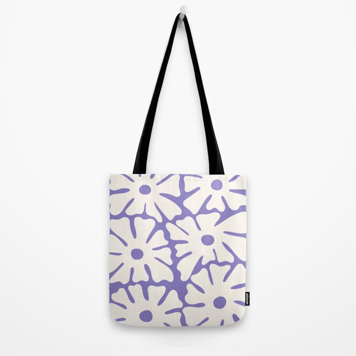 Mid-Century Flowers in Blue & White Tote Bag Gallery Image 2