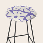 Mid-Century Flowers in Blue & White Stool Gallery Image 2