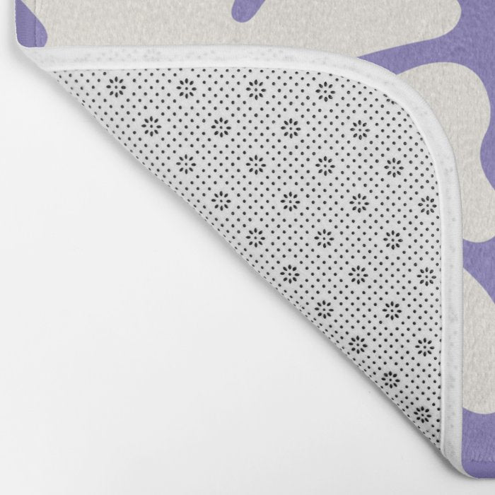 Mid-Century Flowers in Blue & White Bath Mat Gallery Image 2