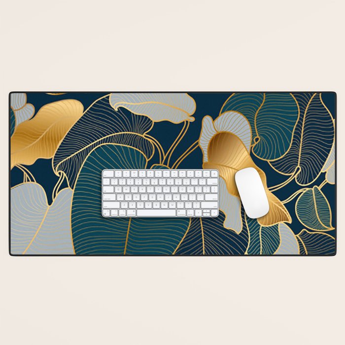 Art deco leaves Desk Mat Gallery Image 1