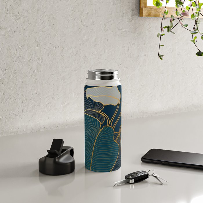 Art deco leaves Water Bottle Gallery Image 4