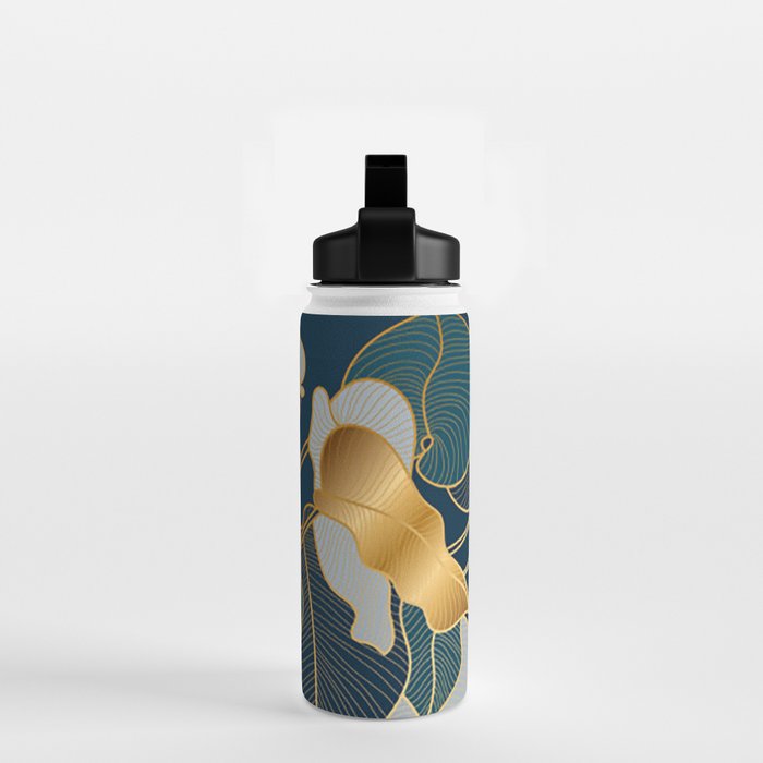 Art deco leaves Water Bottle Gallery Image 2
