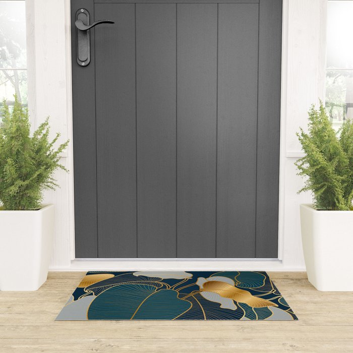 Art deco leaves Welcome Mat Gallery Image 3