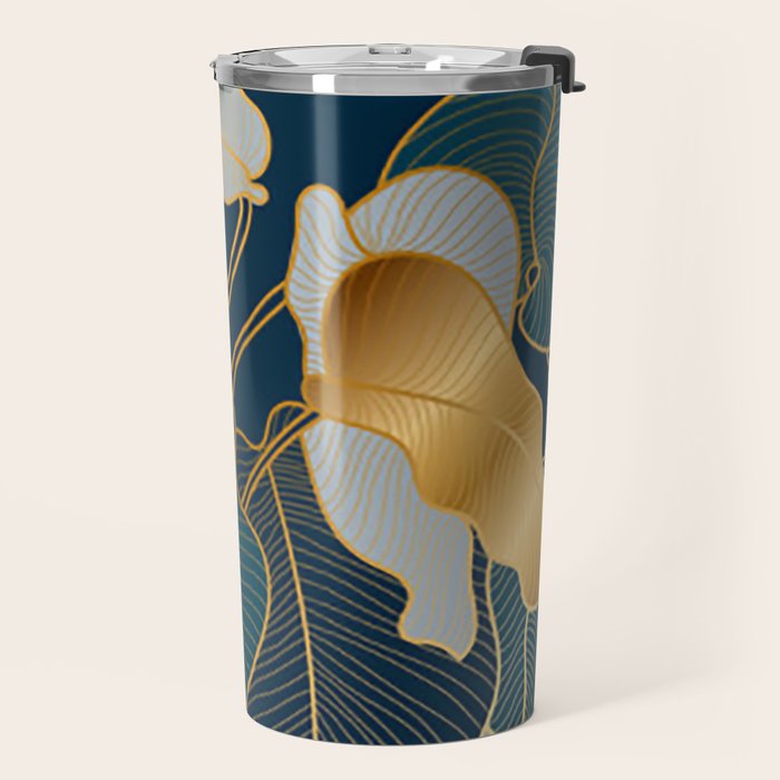 Art deco leaves Travel Mug Gallery Image 2
