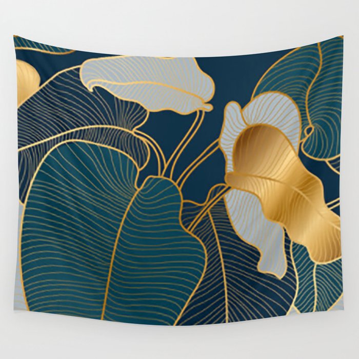 Art deco leaves Wall Tapestry Gallery Image 4