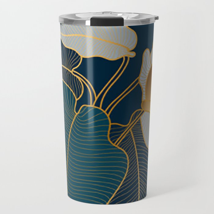 Art deco leaves Travel Mug