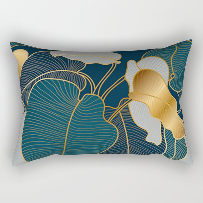 Art deco leaves Rectangular Pillow Gallery Image 1