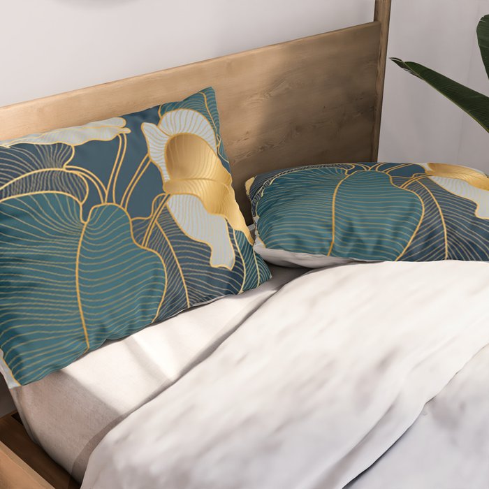 Art deco leaves Pillow Sham Gallery Image 2
