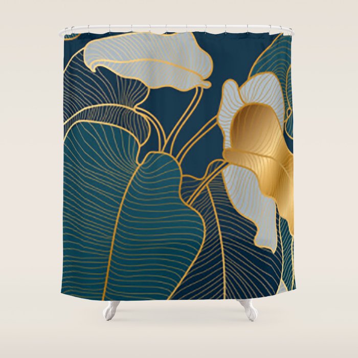 Art deco leaves Shower Curtain Gallery Image 1