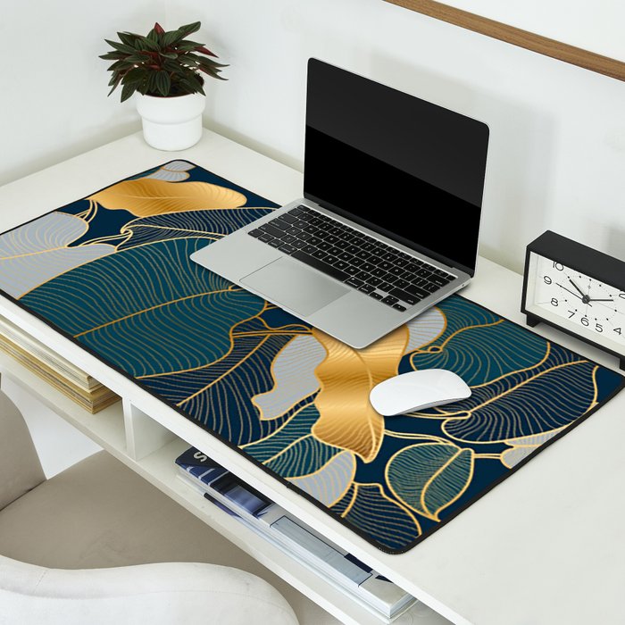 Art deco leaves Desk Mat Gallery Image 2