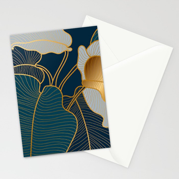 Art deco leaves Stationery Card Gallery Image 2