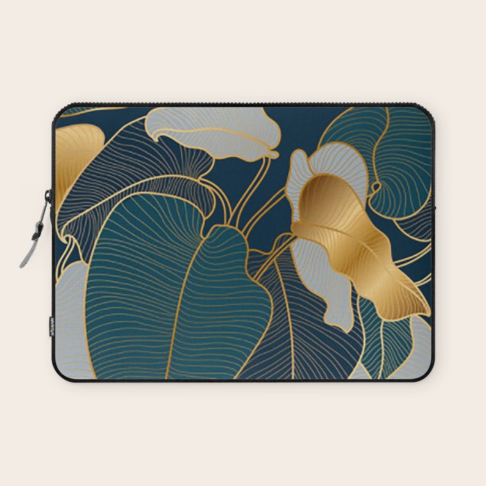 Art deco leaves Laptop Sleeve Gallery Image 1