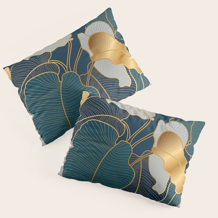 Art deco leaves Pillow Sham Gallery Image 3