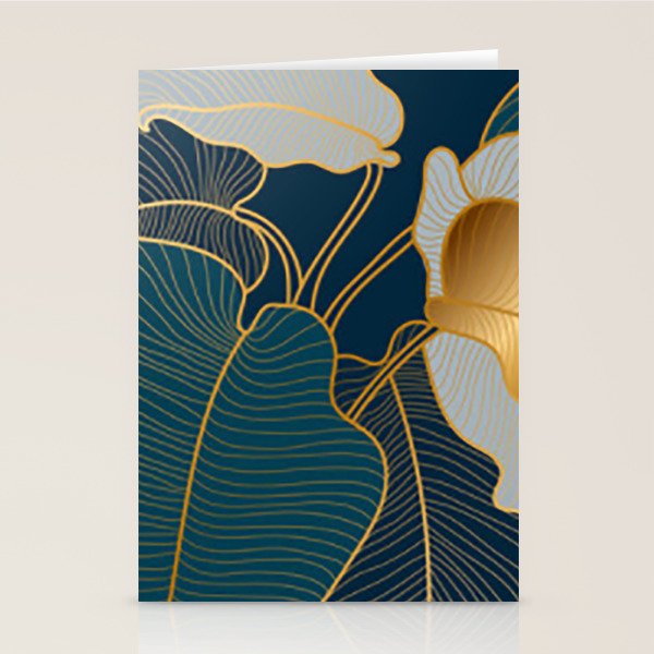 Art deco leaves Stationery Card Gallery Image 2