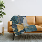 Art deco leaves Throw Blanket Gallery Image 1