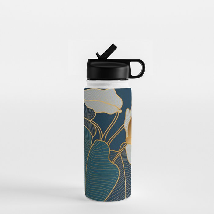 Art deco leaves Water Bottle Gallery Image 1