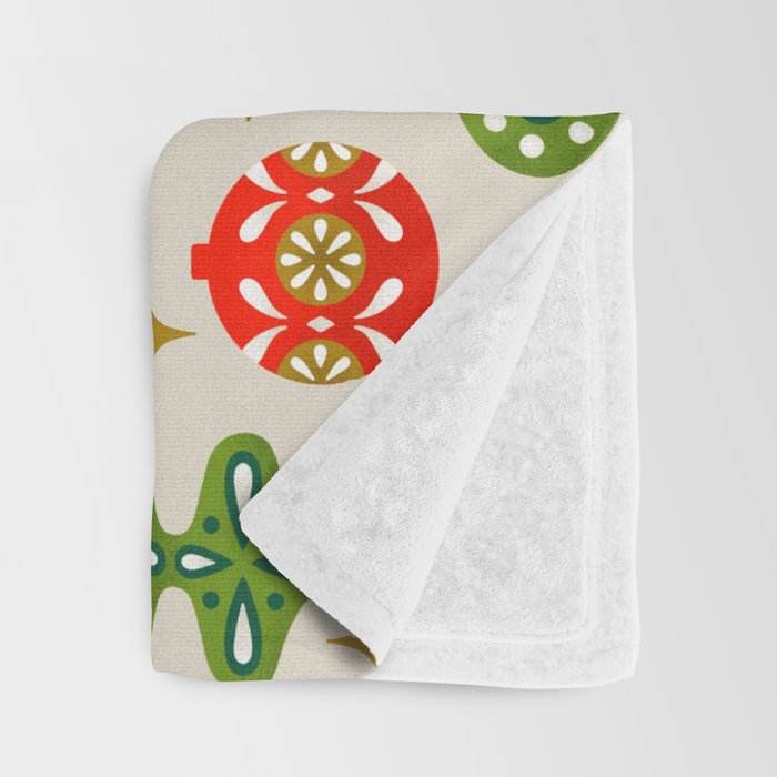Vintage Christmas Ornaments Pattern Throw Blanket Gallery Image 3