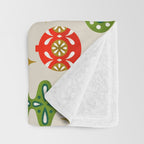 Vintage Christmas Ornaments Pattern Throw Blanket Gallery Image 3