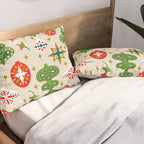 Vintage Christmas Ornaments Pattern Pillow Sham Gallery Image 2