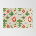 Vintage Christmas Ornaments Pattern Rug Gallery Image 2
