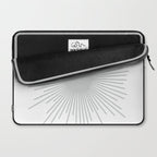 Mid Century Modern Sunburst Sun in Light Gray on White Laptop Sleeve Gallery Image 2