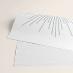 Mid Century Modern Sunburst Sun in Light Gray on White Wrapping Paper Gallery Image 2