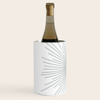 Mid Century Modern Sunburst Sun in Light Gray on White Wine Chiller Gallery Image 2