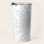 Mid Century Modern Sunburst Sun in Light Gray on White Travel Mug Gallery Image 3