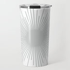 Mid Century Modern Sunburst Sun in Light Gray on White Travel Mug Gallery Image 1
