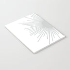 Mid Century Modern Sunburst Sun in Light Gray on White Notebook Gallery Image 3