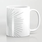 Mid Century Modern Sunburst Sun in Light Gray on White Coffee Mug Gallery Image 1