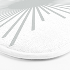 Mid Century Modern Sunburst Sun in Light Gray on White Bath Mat Gallery Image 3